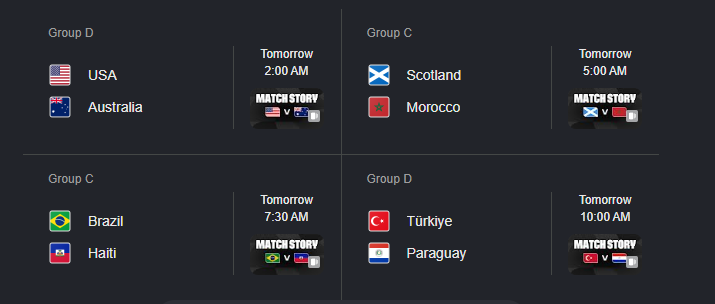 Prediksi Bola Siritogel Besok: Amerika Serikat vs Australia, Skotlandia vs Maroko, Brasil vs Haiti, dan Turki vs Paraguay
